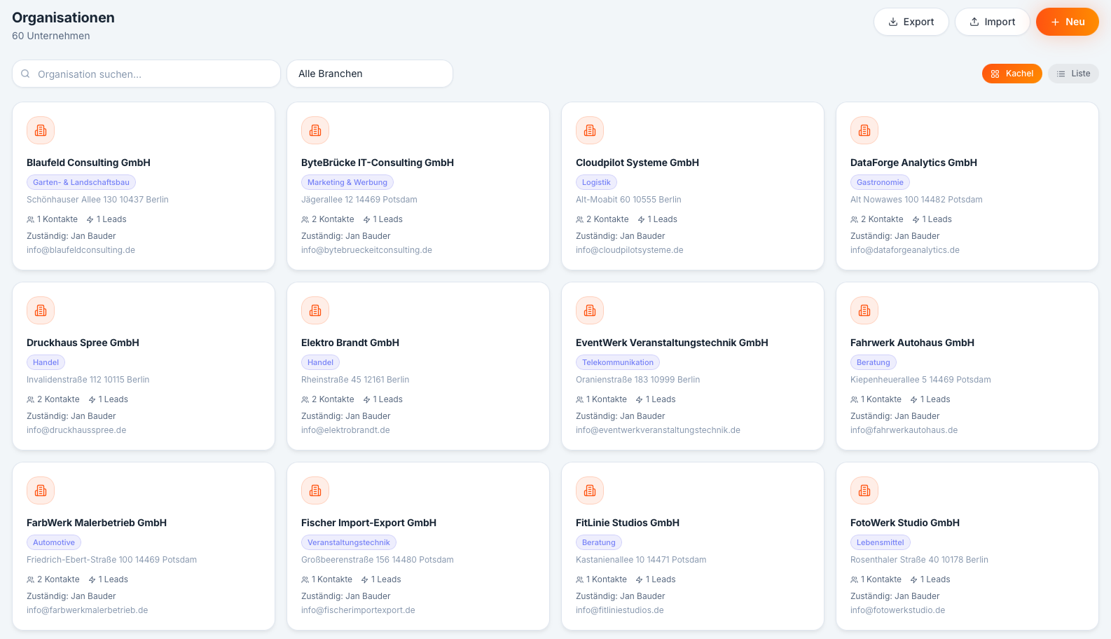 Kontakte & Organisationen