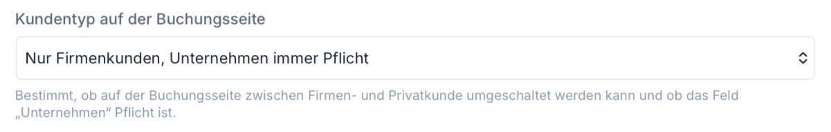 Firmen- oder Privatkunden, frei einstellbar