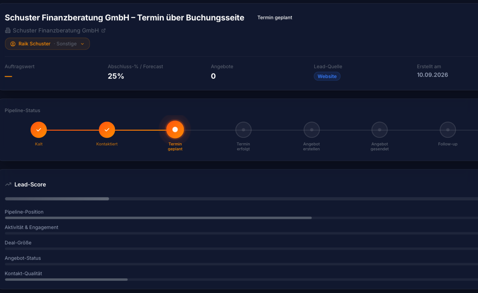 Landet automatisch im CRM