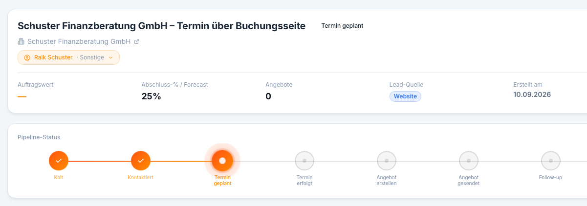 Landet direkt im CRM