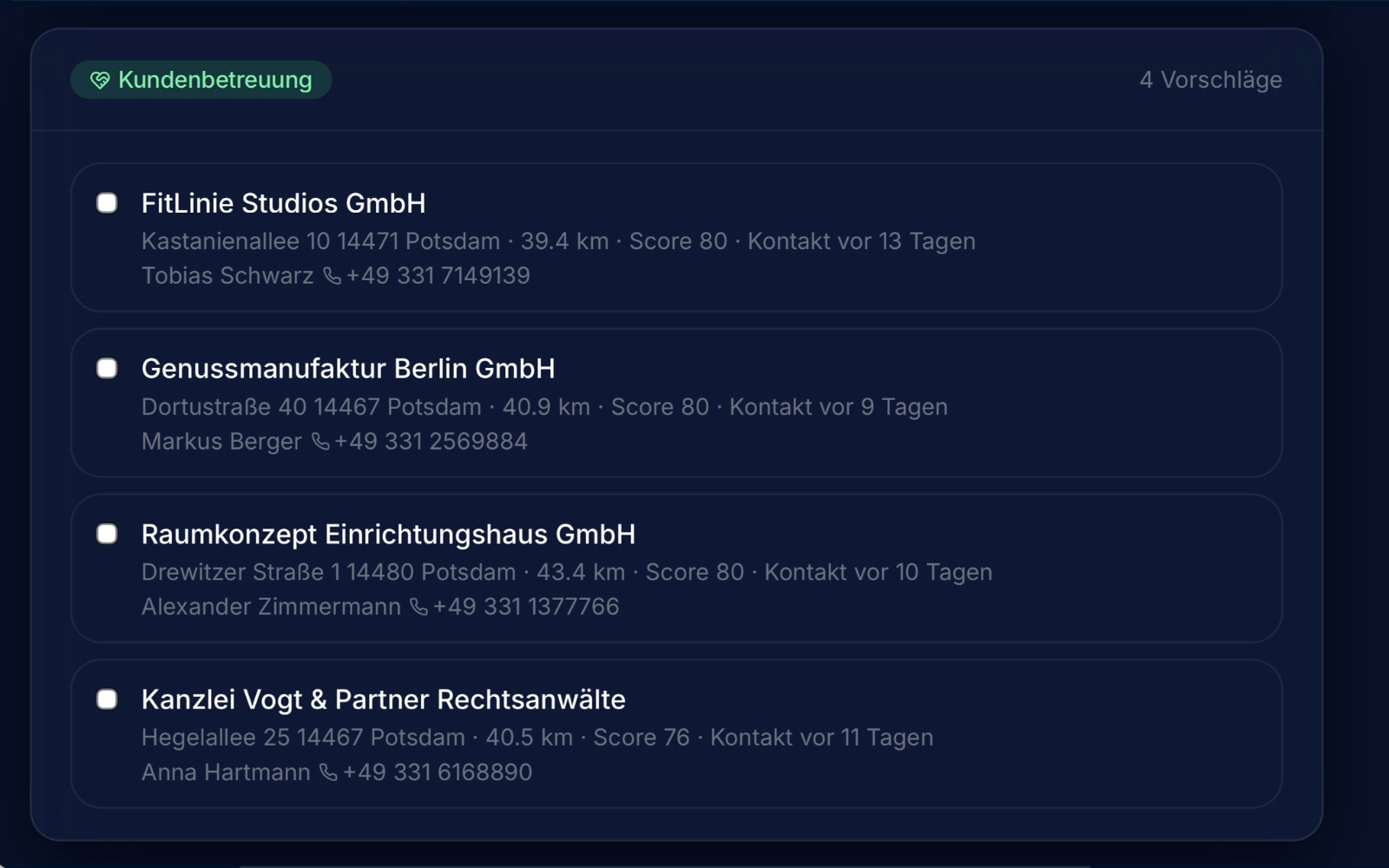02 · Das CRM schlägt vor
